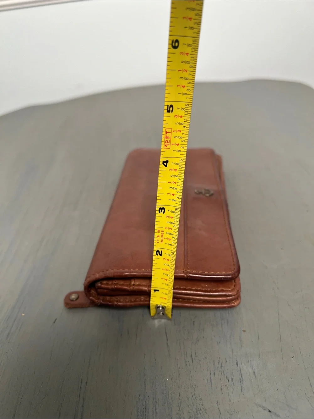 Brown Leather Wallet with Anchor Detail. 2 Zipped with lots of slots. Classic